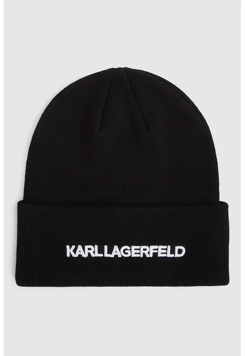 Caciula cu broderie logo, Negru/Alb optic