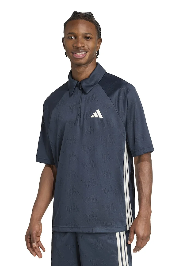 Tricou polo cu maneci raglan, Alb/Gri carbune