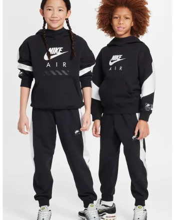 Hanorac din bumbac cu imprimeu logo Air, Negru/Alb optic