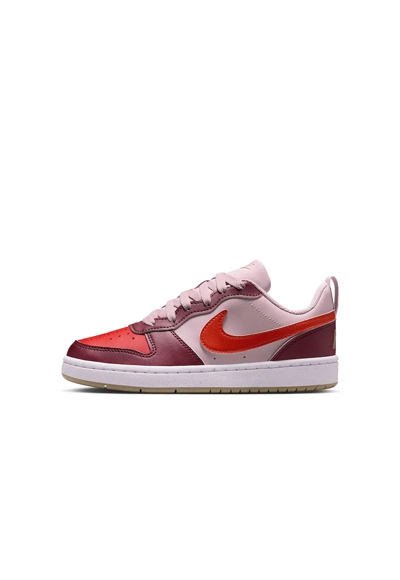 Pantofi sport din piele ecologica Court Borough, Rosu/Roz pastel