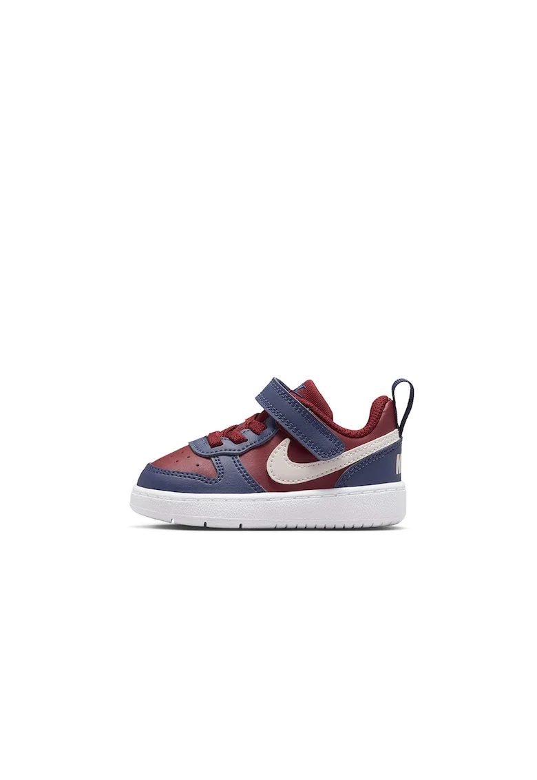 Pantofi sport Court Borough cu inchidere velcro, Alb/Visiniu/Albastru inchis