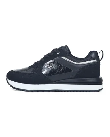 Pantofi sport flatform cu logo, Negru