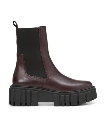 Ghete Chelsea de piele, Maro inchis