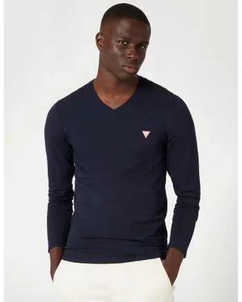 Bluza slim-fit cu decolteu in V, Rosu/Albastru ultramarin/Alb optic