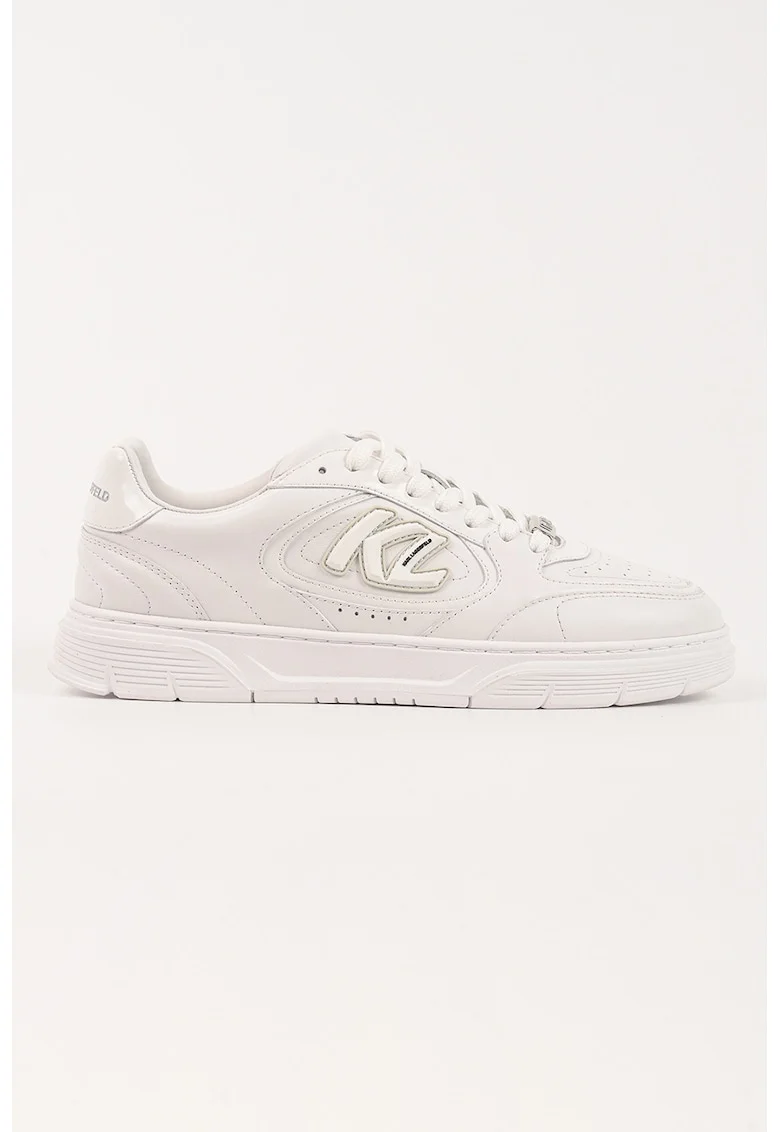Pantofi sport din piele cu detalii logo, Alb