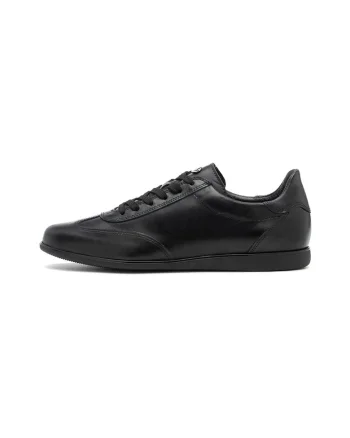 Pantofi sport low-cut din piele intoarsa, Negru stins