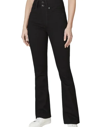 Blugi skinny cu croiala evazata, Negru