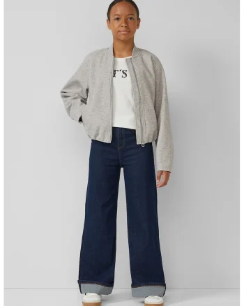 Bluza din bumbac cu imprimeu text, Alb