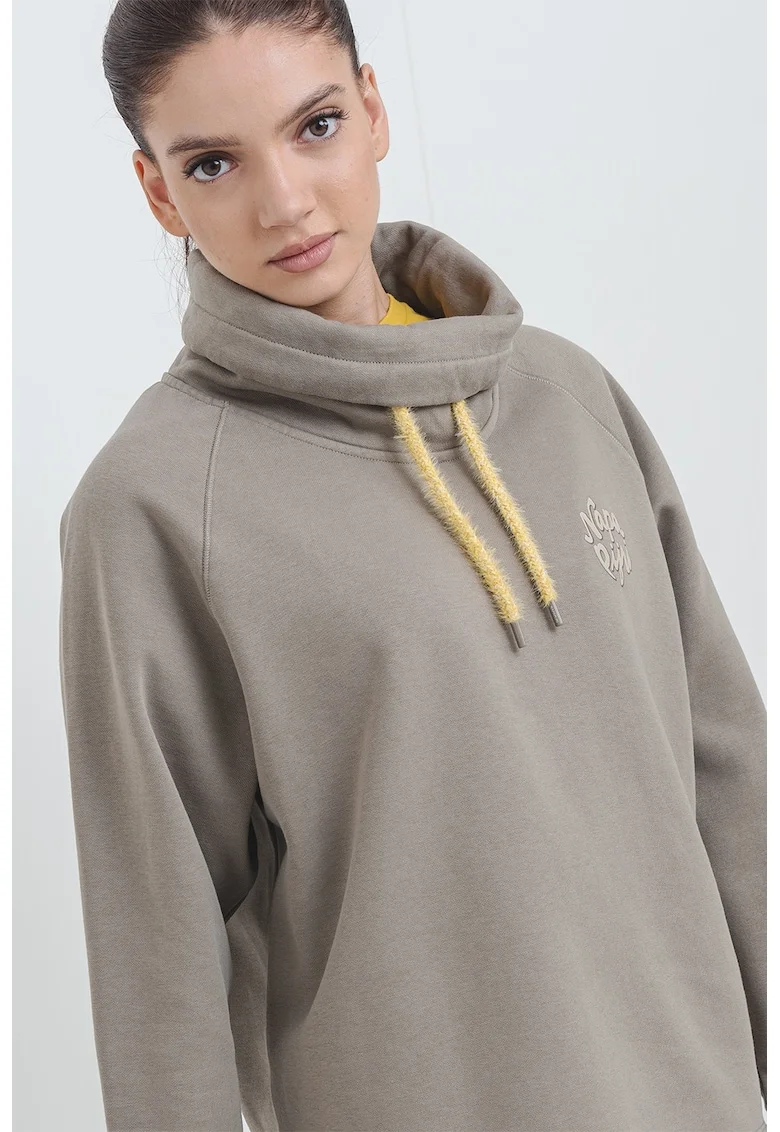 Bluza de trening din amestec de bumbac cu logo, Kaki
