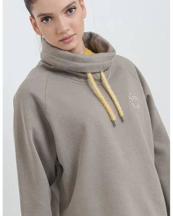Bluza de trening din amestec de bumbac cu logo, Kaki