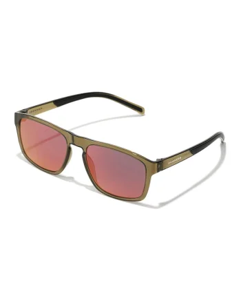 Ochelari de soare dreptunghiulari unisex cu lentile oglinda Lion, Verde masliniu