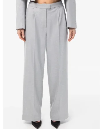 Pantaloni drepti cu talie inalta Theo, Gri