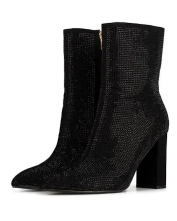 Botine cu toc din piele LAUREN