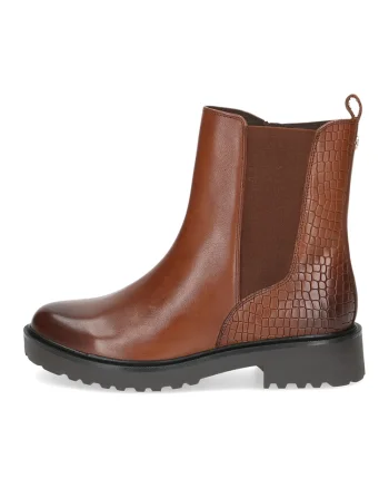 Ghete de piele cu segment textil, Maro scortisoara