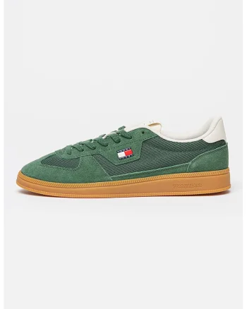 Pantofi sport Greenwich de piele intoarsa cu garnituri textile, Verde irlandez
