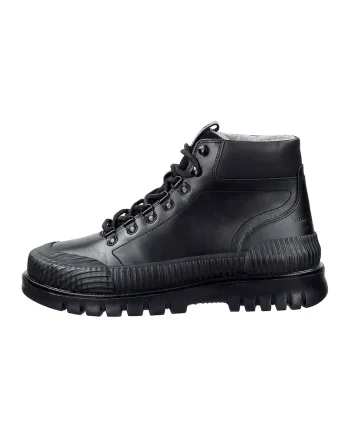 Ghete din piele cu model uni Nebrada, Negru