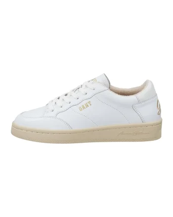 Pantofi sport low-cut din piele Prepla, Auriu/Alb optic