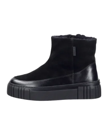 Botine din piele intoarsa si piele cu platforma Snowmont, Negru