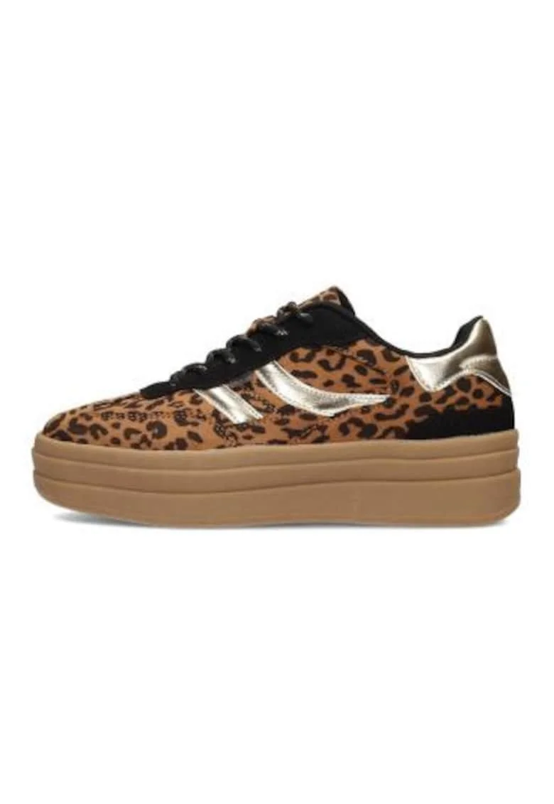 Pantofi sport flatform din piele ecologica cu animal prin Bodie