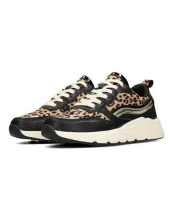 Pantofi sport cu model animal print si talpa wedge CHARLIE