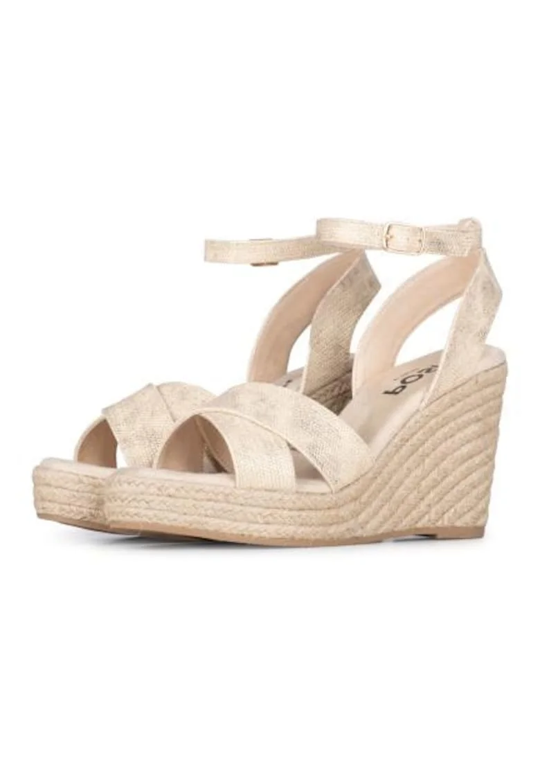 Sandale wedge cu catarama nola