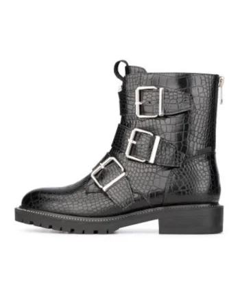 Ghete biker din piele ecologica Janet