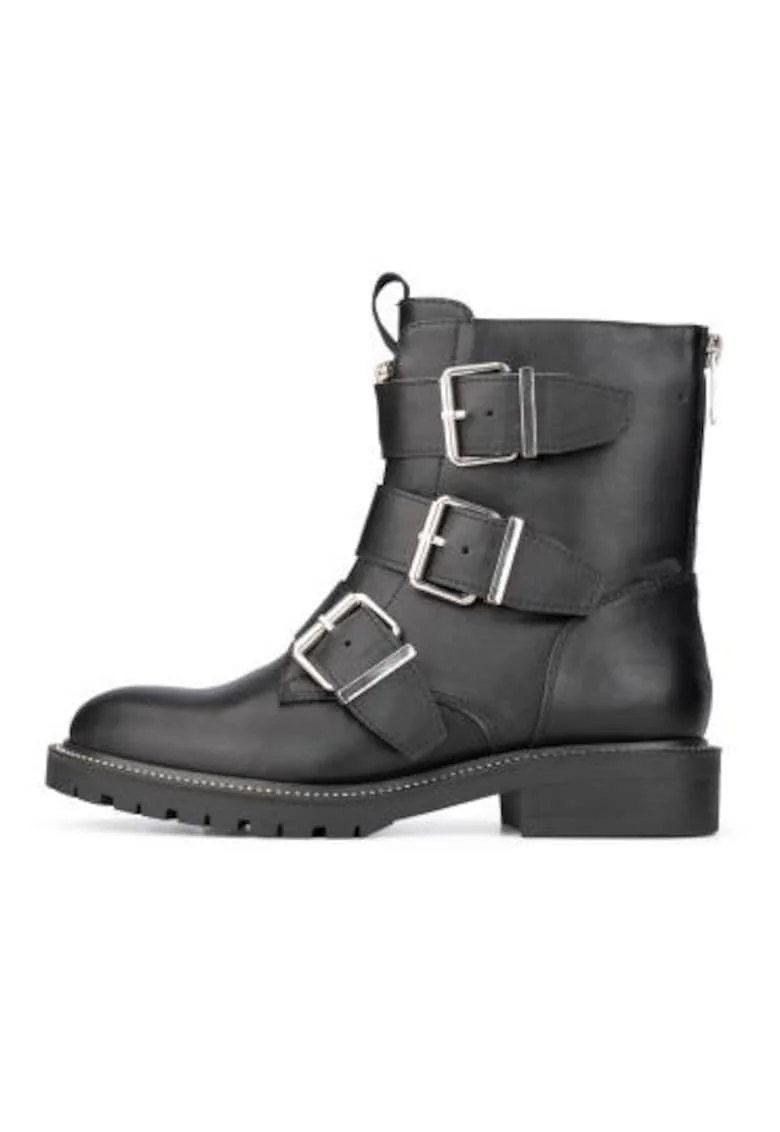 Ghete din piele ecologica cu catarame decorative Janet