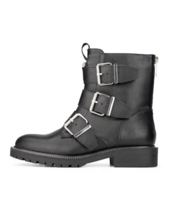 Ghete din piele ecologica cu catarame decorative Janet