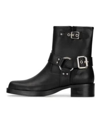 Phoebe ghete biker din piele ecologica