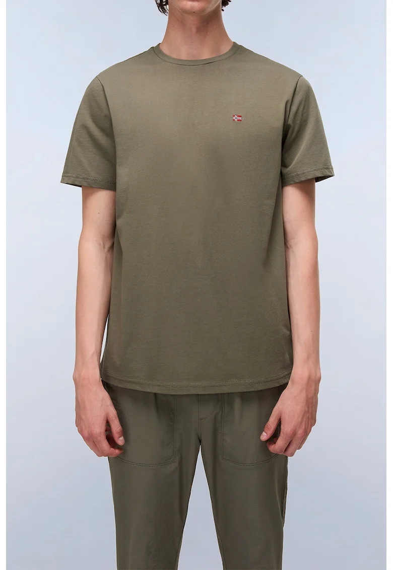 Tricou regular-fit de bumbac Salis, Rosu inchis/Kaki