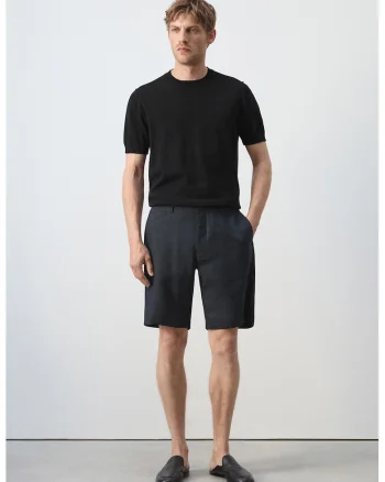 Bermude chino slim fit de in, Negru