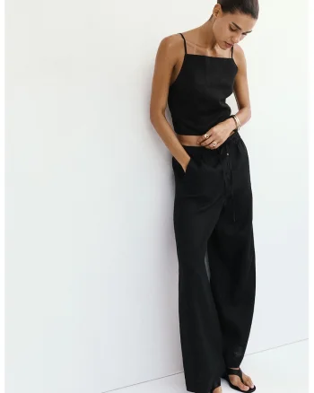 Pantaloni ampli de in, Negru