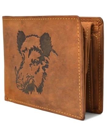 Portofel barbati  piele naturala, maro antichizat, 7 sloturi carduri, protectie RFID, 12.5x9.5x2.5cm
