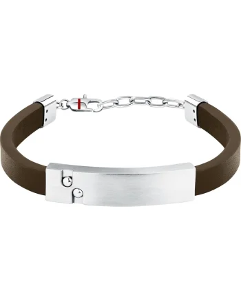 Bratara  inox, argintiu, maro