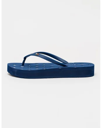 Papuci flip-flop cu logo, Albastru inchis