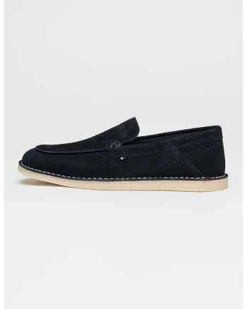 Pantofi loafer din piele intoarsa cu model uni, Albastru ultramarin