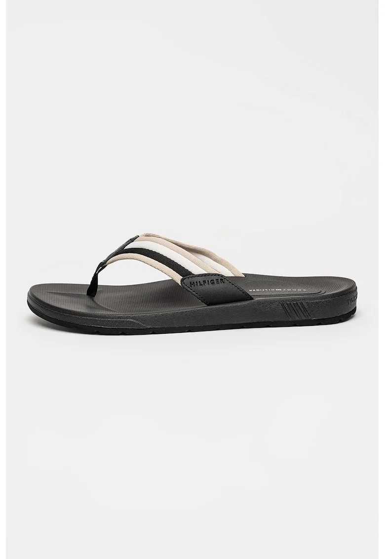 Papuci flip-flop cu logo, Negru