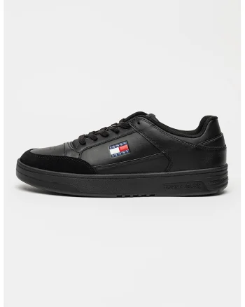 Pantofi sport low-cut din piele, Negru