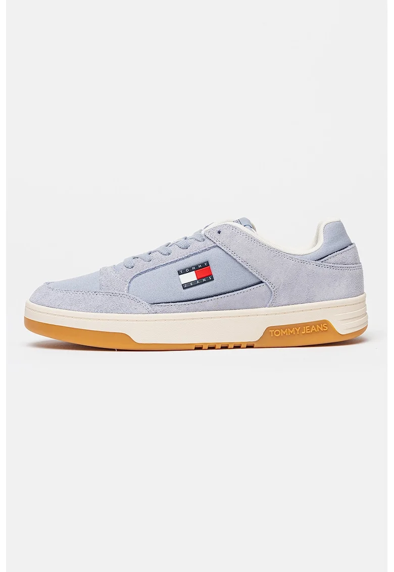 Pantofi sport de piele intoarsa cu garnituri textile, Albastru lavanda
