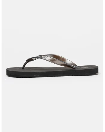 Papuci flip-flop cu logo, Negru carbon