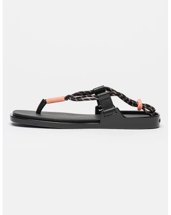 Sandale cu snururi, Negru carbon