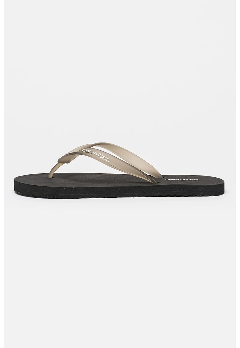 Papuci flip-flop cu logo, Grej