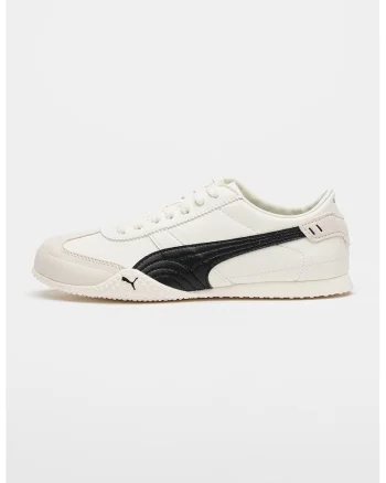 Pantofi sport Bella UT LEA low-cut cu insertii din piele intoarsa, Negru stins/Alb murdar
