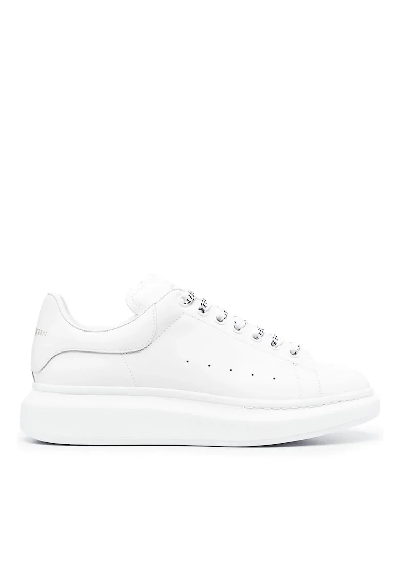 Oversized leather Man sneakers Full White, Alb