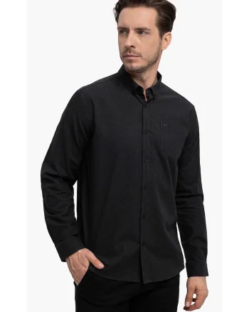 Camasa barbati din bumbac  K-Beri, Slim Fit, grafit, Gri grafit