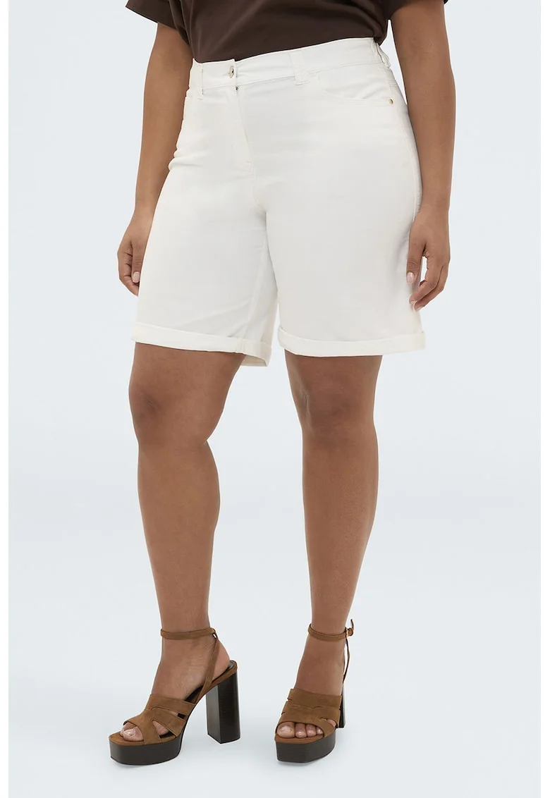Pantaloni scurti din amestec de bumbac, Alb optic