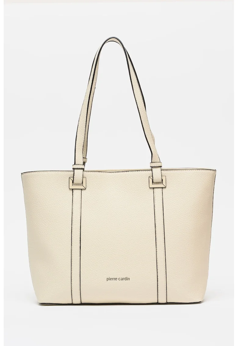 Geanta shopper din piele ecologica, Bej deschis