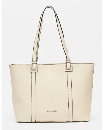 Geanta shopper din piele ecologica, Bej deschis