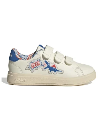 Pantofi sport de piele ecologica cu velcro Advantage 2.0, Albastru royal/Alb murdar