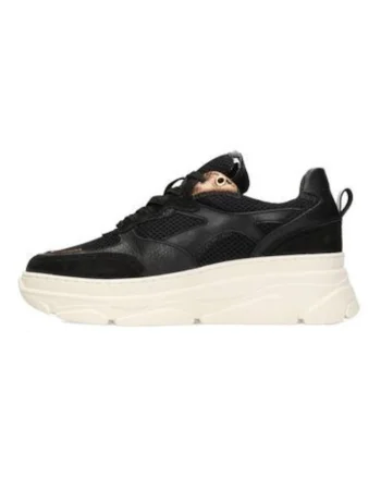 Pantofi sport cu insertii din plasa si talpa wedge JANA